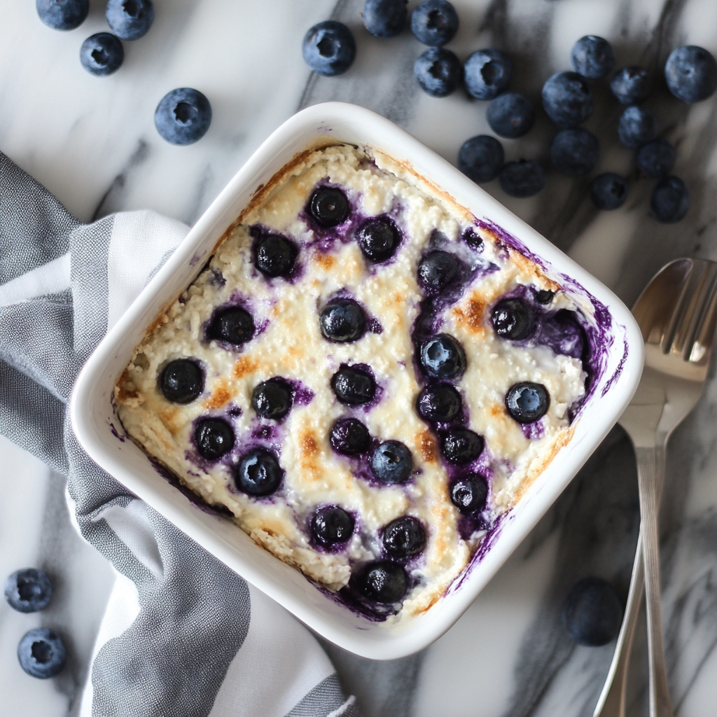 Blueberry Cottage Cheese Breakfast Bake