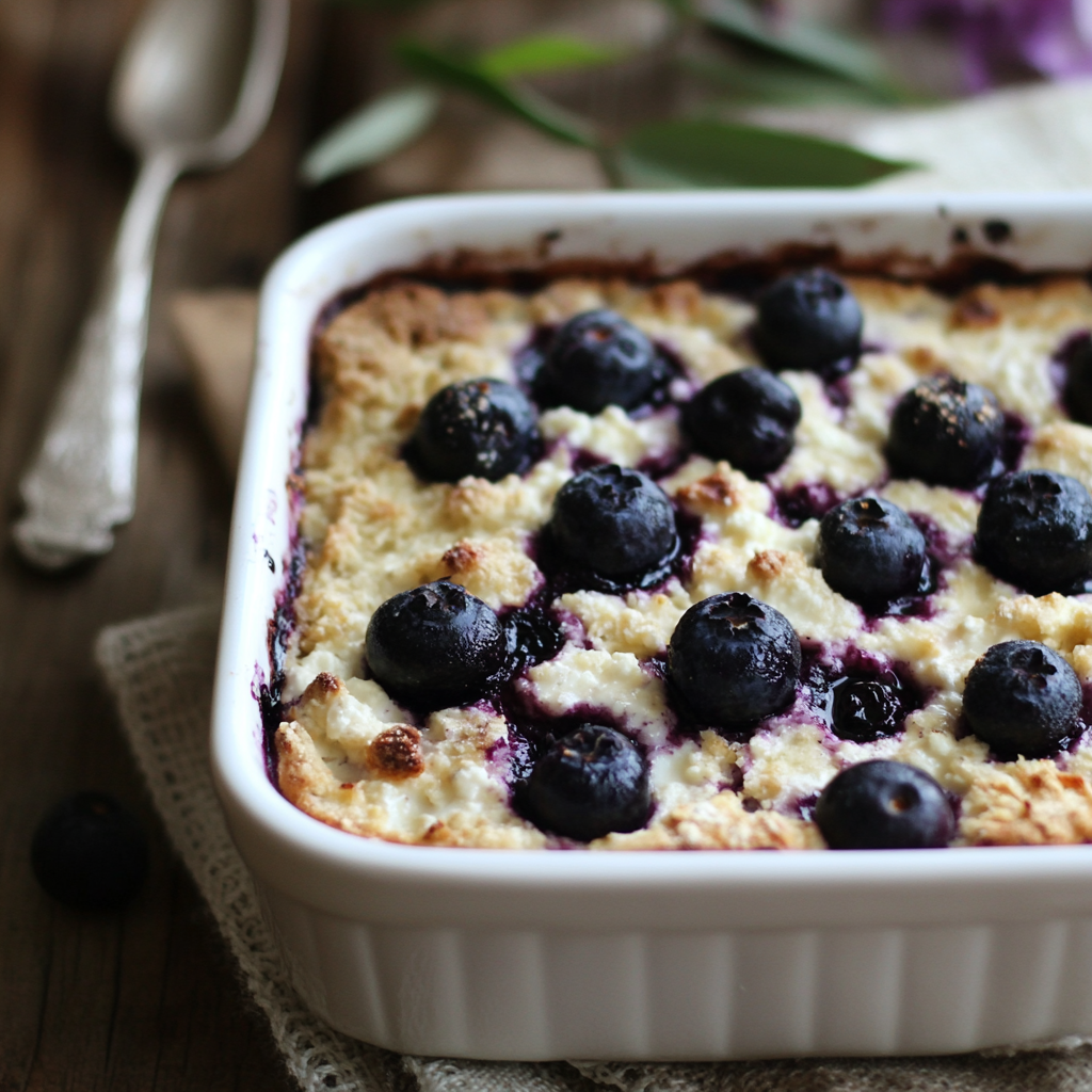 Blueberry Cottage Cheese Breakfast Bake
