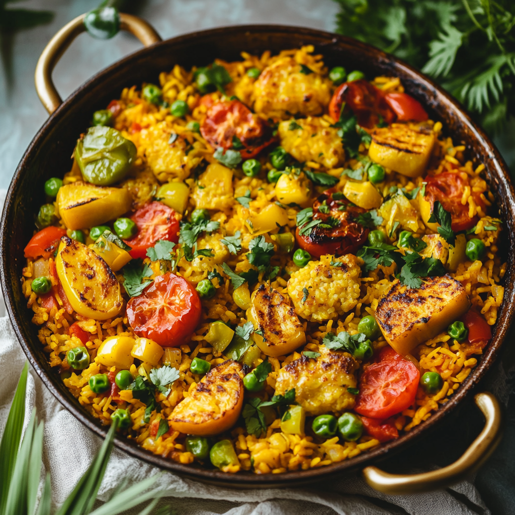 Caribbean Paella Vegan Recipe