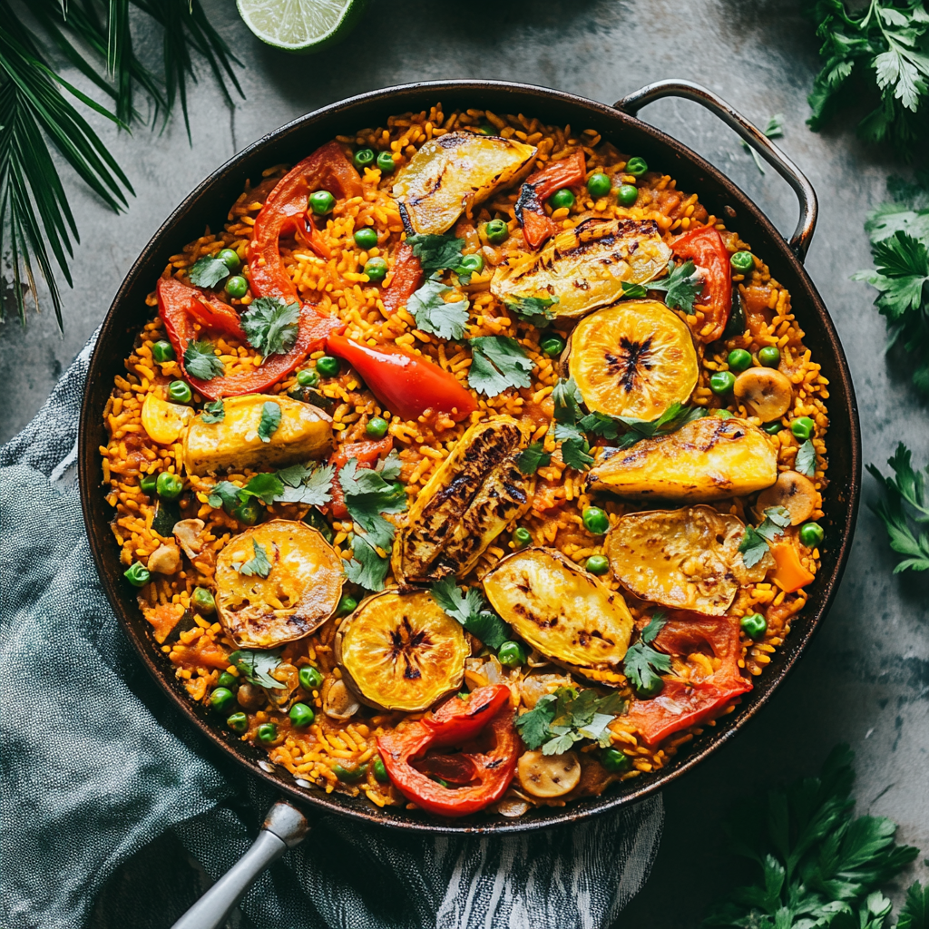 Caribbean Paella Vegan Recipe